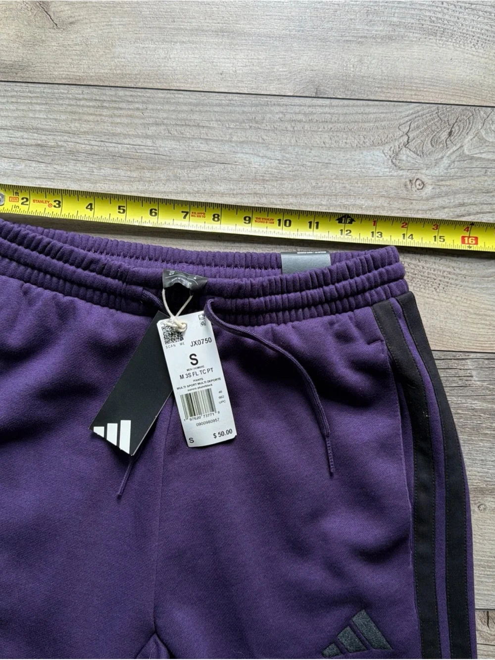 Adidas Essentials Men’s Size Small Fleece Loose Fit Pants. Plum/ Black. NWT